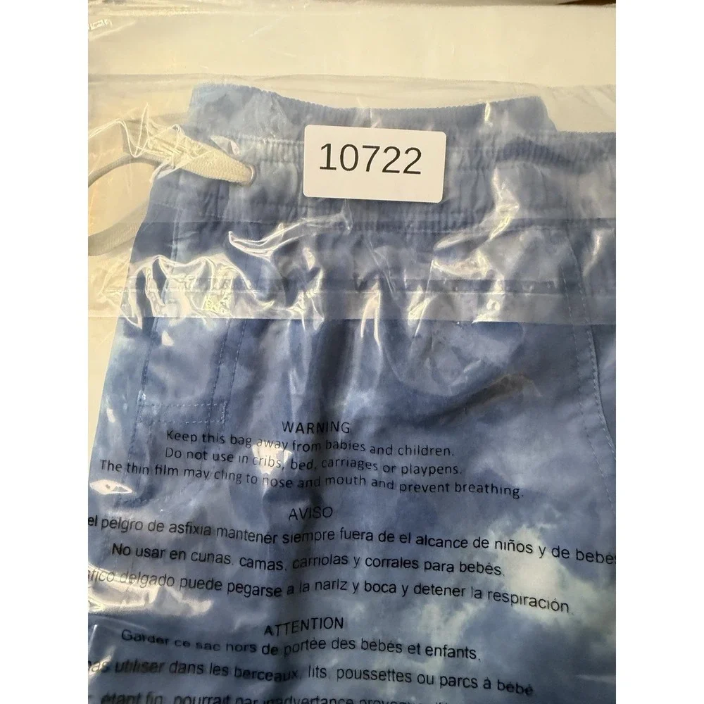 Fair Harbor Swim Shorts Youth XL Blue tie dye Hybrid Lined Stretch Drawstring